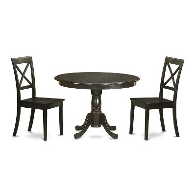 HomeStock 3-Pc Cappuccino Solid Wood Top - Dining Room Set - Seats 4