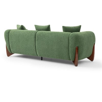 Modern Boucle Fabric Sofa Set - 1 Sofa and 2 chairs with Sleek Wooden Legs for Living Room or Home Office - Morden Fort