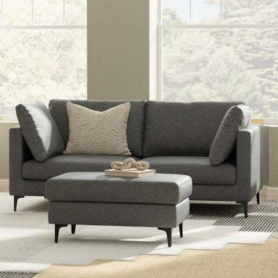 WyndenHall Lana 76 Mid Century Sofa with Ottoman Set