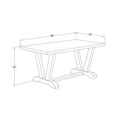 6-Piece Rectangle Distressed Jacobean Finish Solid Wood Top Dining Table with 1-Bench, 4-Chairs with