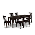 Modern Dining Set - Table with Leaf & 6 Chairs - Kitchen Dining Room Furniture