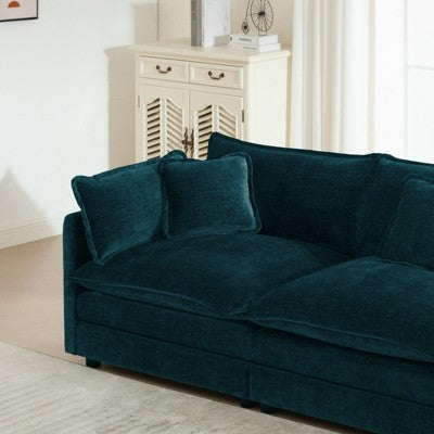 GDFStudio Kelsen Mid-century Modern 3 Piece Chenille Upholstered Sofa Set with Pillows