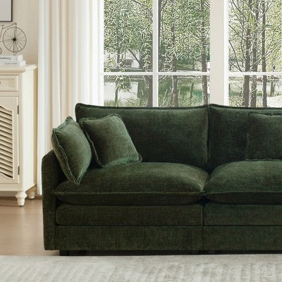 GDFStudio Kelsen Mid-century Modern 3 Piece Chenille Upholstered Sofa Set with Pillows