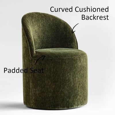 Dining Table Set for 4, Modern Barrel Chair with Wheels and Chenille Upholstery, Round Pedestal Table for Small-Dining Areas-Panipeachy