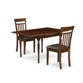 HomeStock 3-Piece Mahogany Finish Solid Wood Top with Dropleaf Dining Table Set