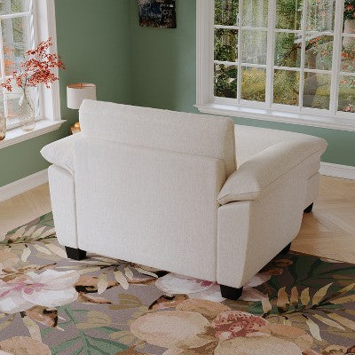 GDFStudio Kennan Modern 51 Chenille Upholstered Oversize Chair and Storage Ottoman Set
