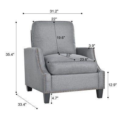 GDFStudio Cordoba Modern 3 Piece Upholstered Sofa Set with Nailhead Trim