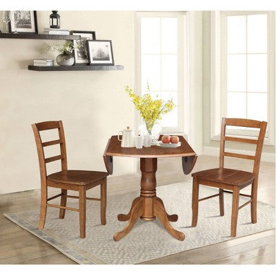 42 Albion Drop Leaf Dining Table with 4 Madrid Ladderback Chairs - International Concepts