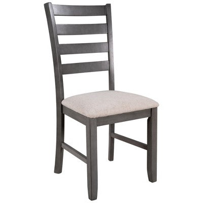 6-Piece Rustic Wood Dining Table Set with Chairs and Bench,Gray-ModernLuxe