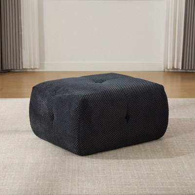 GDFStudio Solen Modern 31 Boneless Upholstered Tufted Accent Chair with Ottoman and Pillow