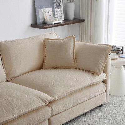 GDFStudio Kelsen Mid-century Modern 3 Piece Chenille Upholstered Sofa Set with Pillows