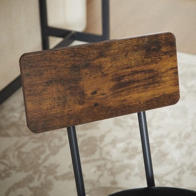 Industrial 4PCS Long Bar Table Set with 3 PU Upholstered Bar Stools, 4L -ModernLuxe