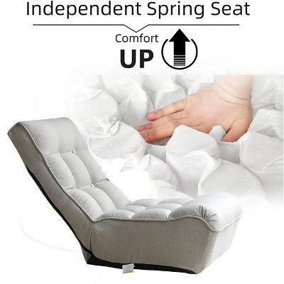 GDFStudio Lucan Modern Upholstered Tufted Adjustable Backrest Chair with Ottoman