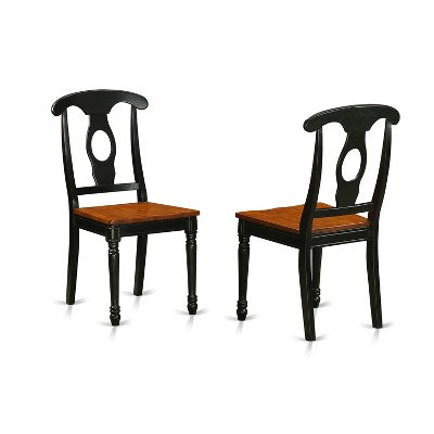 HomeStock 3-Piece Round Black and Cherry Finish Solid Wood Top Dining Table with 2 Chairs