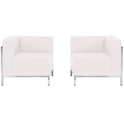 Flash Furniture HERCULES Imagination Series LeatherSoft 2 Piece Corner Chair Set with Ganging Clips