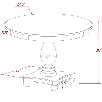 HomeStock 7 Piece Round Dining Set Dark Khaki Linen Fabric Chairs