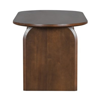 GDFStudio Tom 6 Piece Solid Wood and PE Rattan Dining Set with 71 Double Pedestal Table