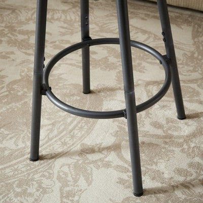 Industrial 4PCS Long Bar Table Set with 3 PU Upholstered Bar Stools, 4L -ModernLuxe