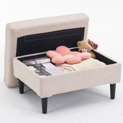 GDFStudio Brooke Modern Upholstered Tufted Armchair and Storage Ottoman Set