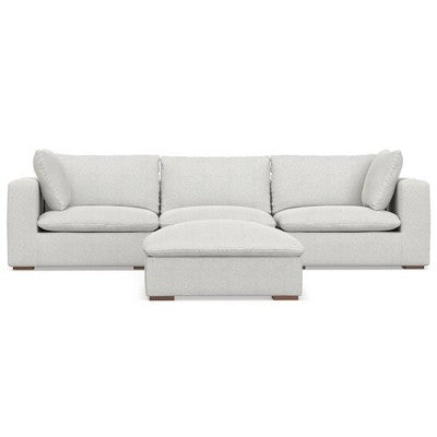 WyndenHall Marlee 3 Seater Sofa and Ottoman Cloud Gray