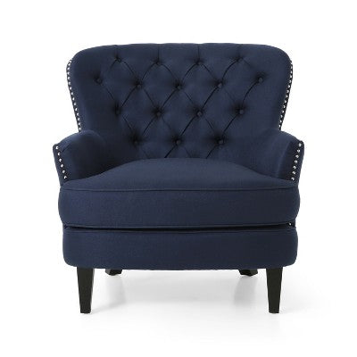 GDFStudio Jaxen Contemporary Fabric Tufted Club Chair and Ottoman Set