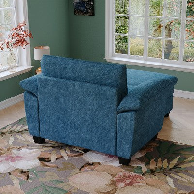 GDFStudio Kennan Modern 51 Chenille Upholstered Oversize Chair and Storage Ottoman Set