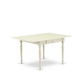HomeStock 5-Piece Linen White Finish Solid Wood Top - Dining Room Set with Dropleaf (Seats-4)
