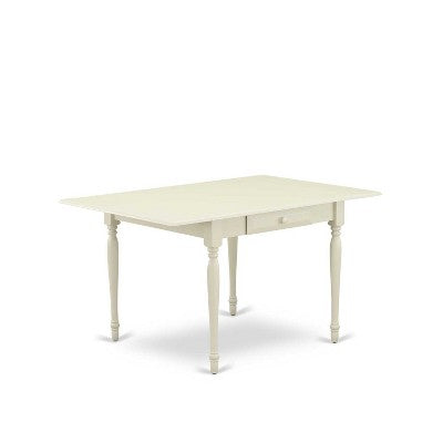 HomeStock 5-Piece Linen White Finish Solid Wood Top - Dining Room Set with Dropleaf (Seats-4)