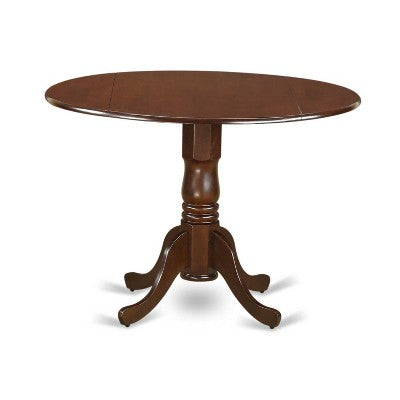 3-Piece Mahogany Finish Solid Wood Top-Round Dining Room Set -Seats 4