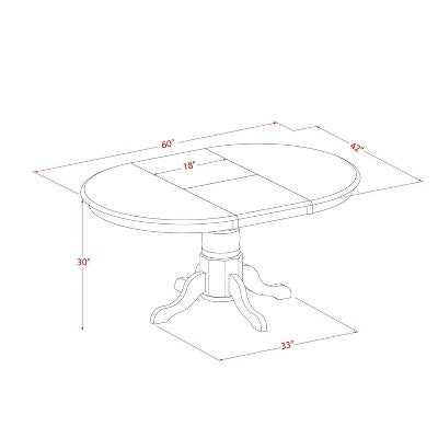 7-Piece Oval Saddle Brown Finish Solid Wood Top Dining Table with 6-Chairs with