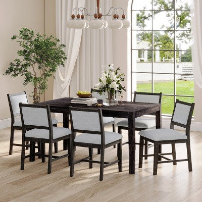 Merax 7-Piece Retro Dining Table Set for 6