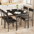 Dining Table Set for 4, Kitchen Table with Upholstered Chairs, Rectangular Wood Dining Room Table Set for Small Space, Dinner, Apartment, Home