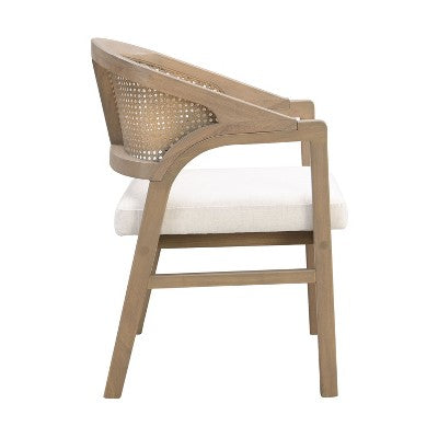 Christopher Knight Home Ilumia Rustic 7 Piece Rattan Rubberwood Upholstered Dining Chairs with Double Pedestal Oval Table