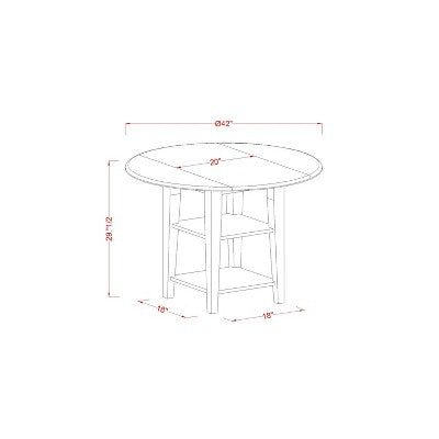 HomeStock 3-Piece Buttermilk and Cherry Finish Round Solid Wood Top Dining Table Set