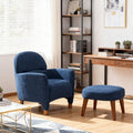 GDFStudio Leisure Fabric Upholstered Chair with Ottoman