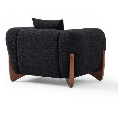 Modern Boucle Fabric Sofa Set - 1 Sofa and 2 chairs with Sleek Wooden Legs for Living Room or Home Office - Morden Fort