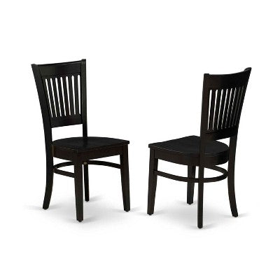 HomeStock 5-Piece Black Finish Solid Wood Top Dining table with 4 Chairs with Drop Leaf Slat Back