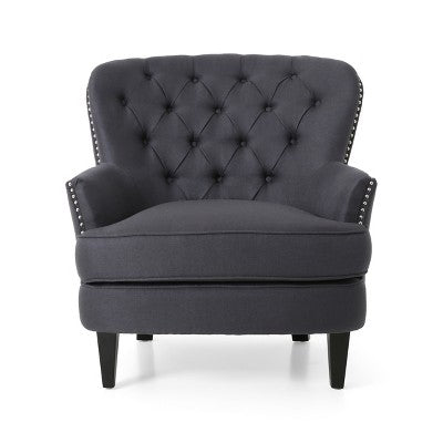 GDFStudio Jaxen Contemporary Fabric Tufted Club Chair and Ottoman Set