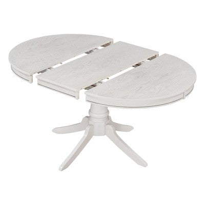 5-Piece Vintage Wood Extendable Dining Table Sets with 4 Upholstered Dining Chairs - ModernLuxe