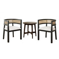 Christopher Knight Home Allen 3 Pieces Mid-Century Modern Wood and Cane Seating Set
