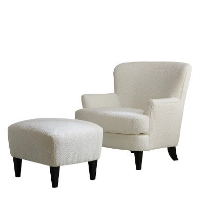 Christopher Knight Home Gerald Contemporary Boucle Upholstered Club Chair and Ottoman Set