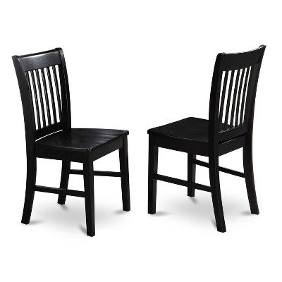 HomeStock 3-Pc Black Finish Rectangular Solid Wood Top with Butterfly Leaf Dining Table Set