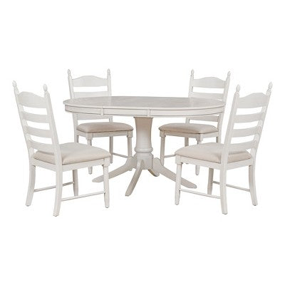 5-Piece Vintage Wood Extendable Dining Table Sets with 4 Upholstered Dining Chairs - ModernLuxe