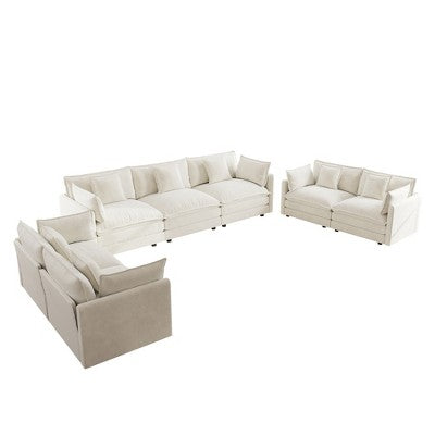 GDFStudio Kelsen Mid-century Modern 3 Piece Chenille Upholstered Sofa Set with Pillows