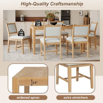 Merax 7-Piece Retro Dining Table Set for 6