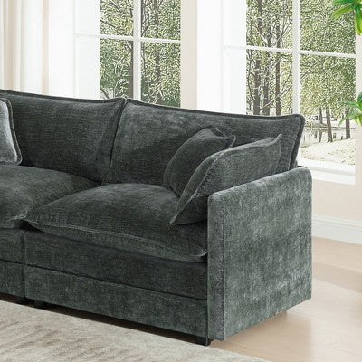 GDFStudio Kelsen Mid-century Modern 3 Piece Chenille Upholstered Sofa Set with Pillows