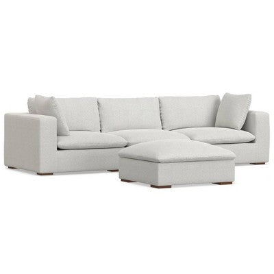 WyndenHall Marlee 3 Seater Sofa and Ottoman Cloud Gray