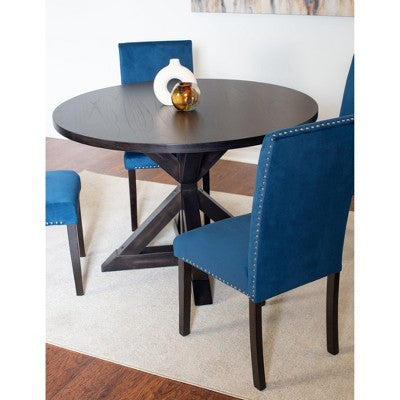 Roundhill Furniture Enbridge 5-piece Dining Set, Cross-Buck Dining Table with 4 Stylish Chairs