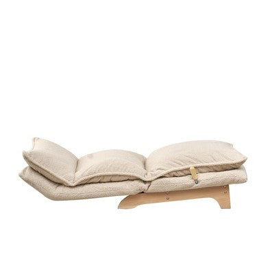 GDFStudio Quentin 2 Piece Modern Foldable Floor Chair, Upholstered Reclining with Ottoman