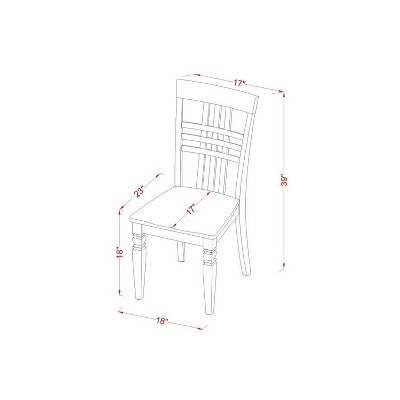 5-Piece Black and Cherry Finish Solid Wood Top - Dining Room Set - Seats 4